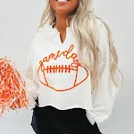 Moda curta manga comprida top bordado feminino — foto 2