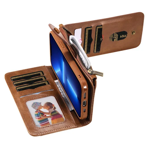 Title 10, 16 Mobile Phone Leather Case Retro Multi-functi...