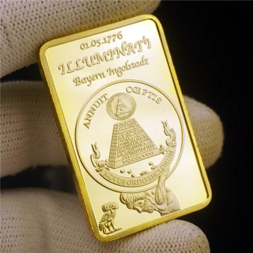 Title 3, Square gold-plated blocks of foreign currency f...
