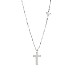 Colar de cruz de aço inoxidável feminino Joia religiosa elegante Presente perfeito para ela Durável e resistente à água Design atemporal e clássico — foto 3