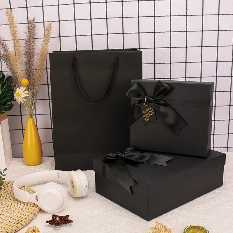 Black Bow Gift Box With Heaven And Earth Cover perfect for elegant presents. Wrap your gifts with style and sophisticati — photo 2