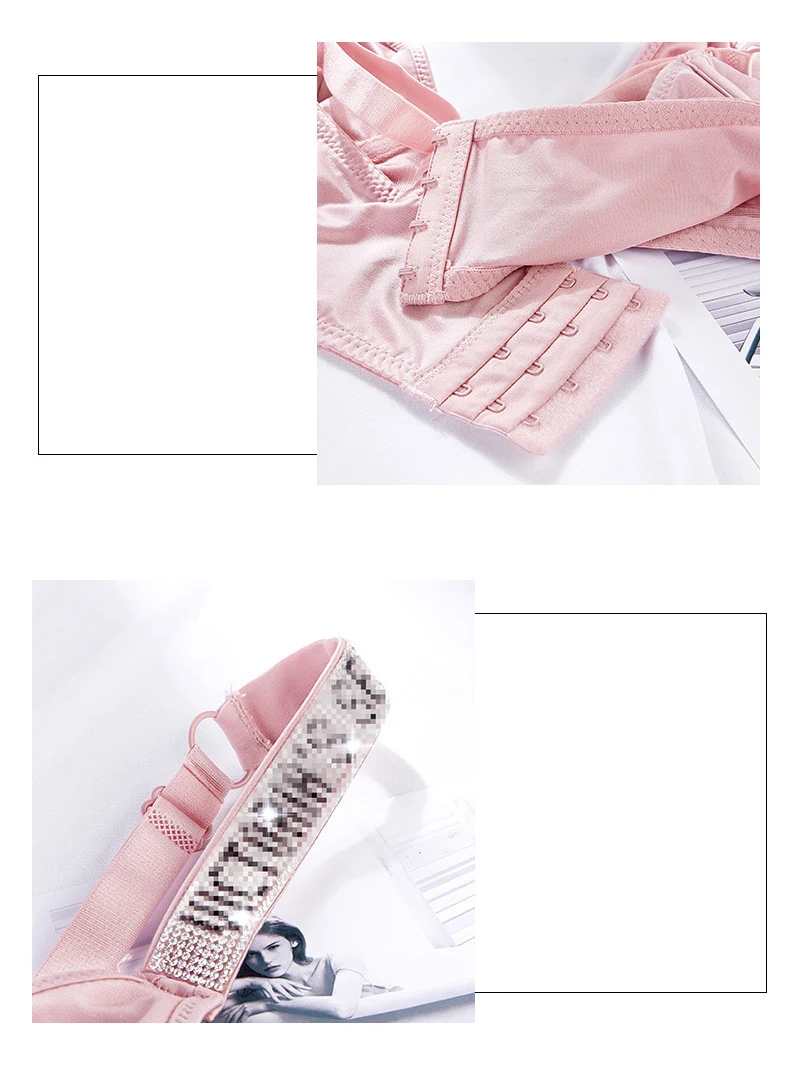 Title 8, Reggiseno Push Up Sexy con Strass e Lettere, Co...