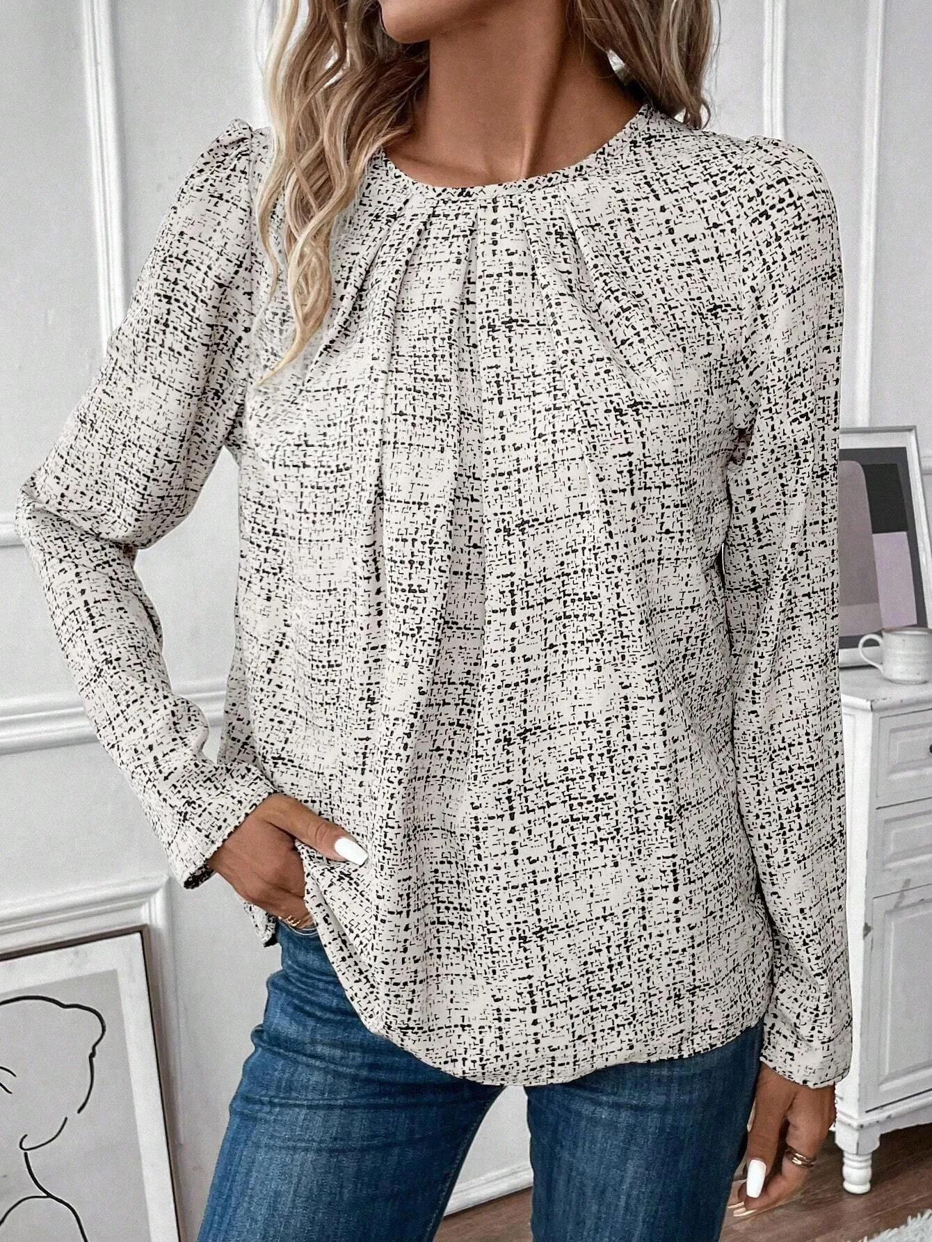 Title 4, Top da donna elegante girocollo maniche lunghe,...