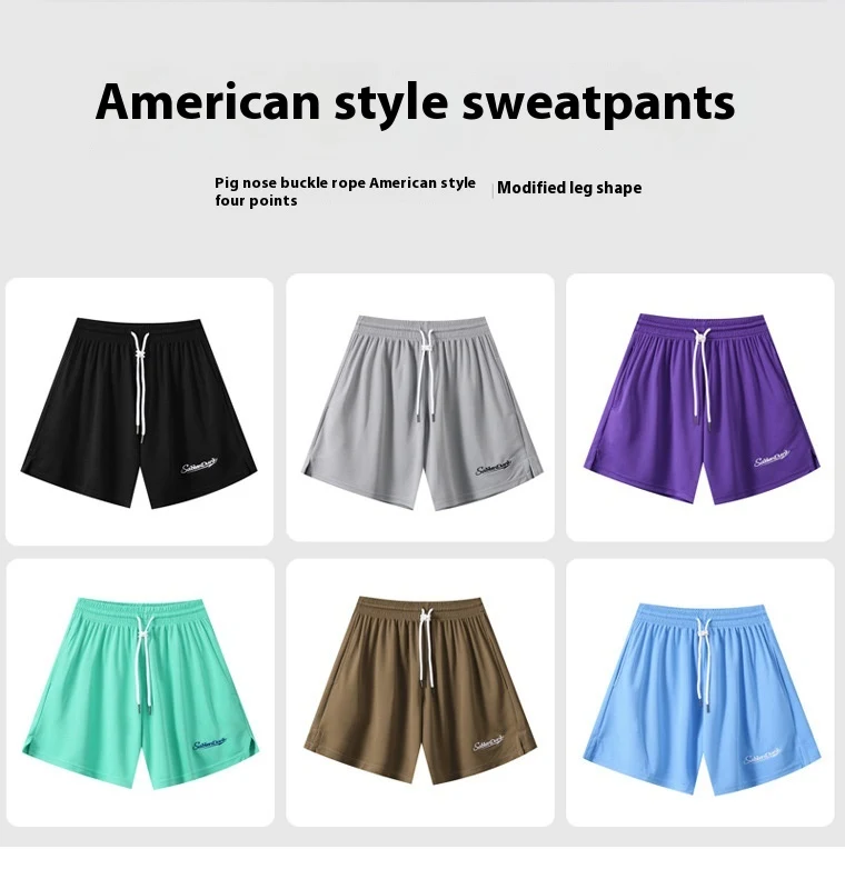 Amerikaanse Shorts met Borduursel in Effen Kleuren Comfortabele Zomerbroek voor Dames en Heren Casual en Stijlvol voor Elke Dag of Vakantie. — foto 2