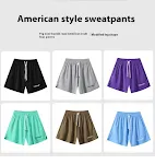 Amerikaanse Shorts met Borduursel in Effen Kleuren Comfortabele Zomerbroek voor Dames en Heren Casual en Stijlvol voor Elke Dag of Vakantie. — foto 2