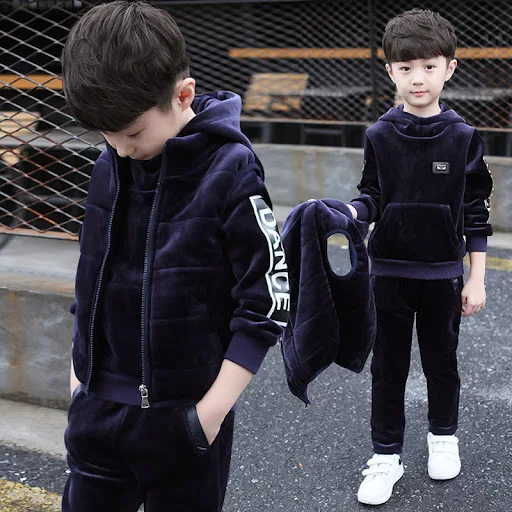 Title 4, Traje de tres piezas para niño más terciopelo g...