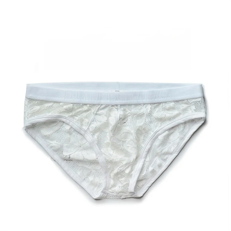 Title 3, Mens low waist lace underwear in black and whi...