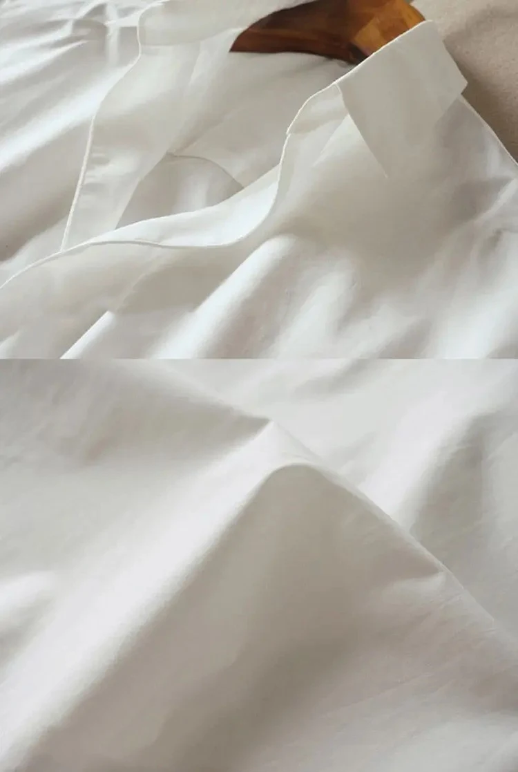 Title 4, Camisa feminina de verão de algodão branco cami...