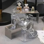 Transparent Word Sandals with Crystal Heel, Offering Elegance and Style. Perfect for Special Events and Adding a Touch o — photo 2