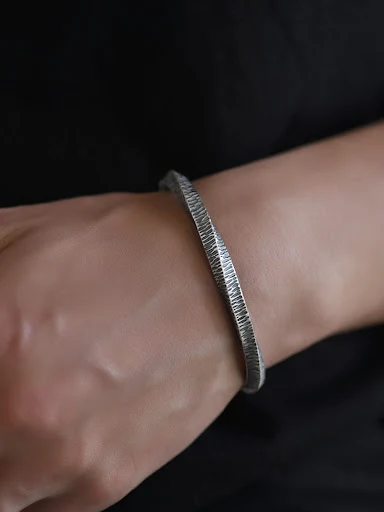 Title 6, Pulseira Anel Mobius em Prata 999 para Homens e...