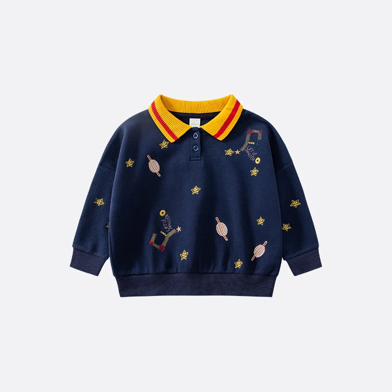 Title 5, Suéter infantil com bordado de planetas, macio ...