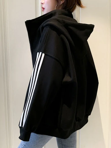 Title 2, Loose Hooded Sports Sweatshirt Women All-Match