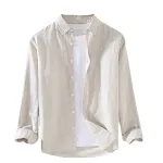 Spring and Summer New Long Sleeve Men's Cotton and Linen Shirt breathable and comfortable, perfect for warm weather, a s — photo 12