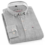 Cotton and linen shirt with long sleeves — photo 1