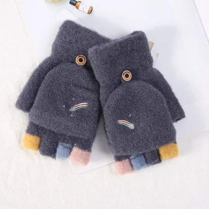 Title 1, Knitted Plus Fluff Flip Gloves