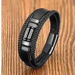 Pulseira de couro com Olho de Tigre, fivela magnética de aço inoxidável e tubo redondo, design elegante e prático para uso diário. — foto 14