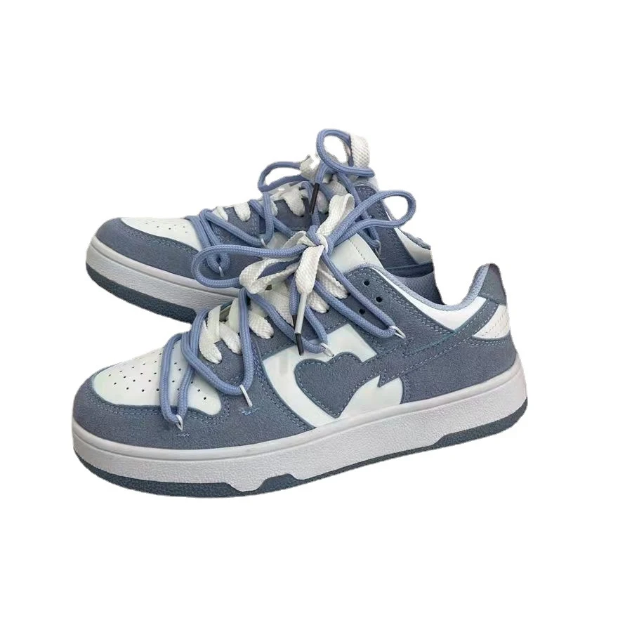 Haze Blue Skateboard Shoes for women, breathable and fashionable. Perfect for students, casual sports, and street style. — photo 2