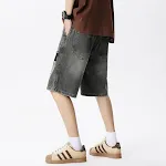 Shorts masculinos de jeans lavado e rasgado estilo americano, perfeitos para um visual moderno e despojado no verão. — foto 5