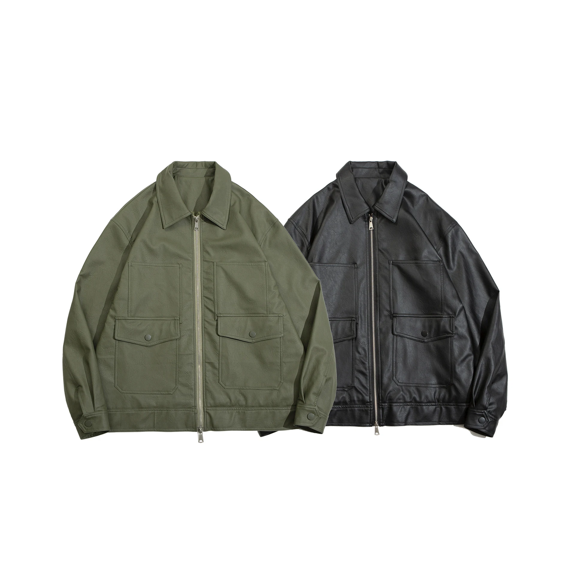 Chaqueta Retro Cityboy Otoño Workwear de Piel PU para un look moderno y abrigo ideal para el trabajo y el estilo casual esta temporada. — foto 8