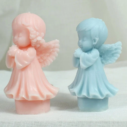 Title 6, Angel Boy Girl Aromatherapy Gypsum Candle Silic...