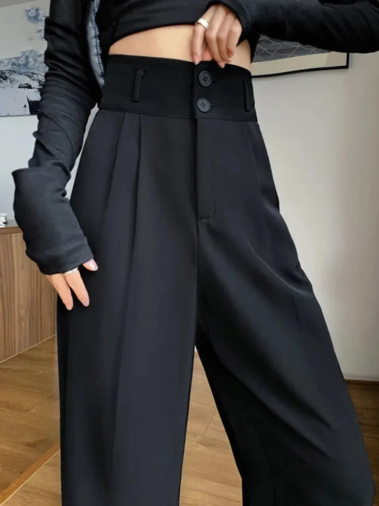 Dames Wijde Pijpen Broek Lente Herfst Mode Persoonlijkheid — foto 4