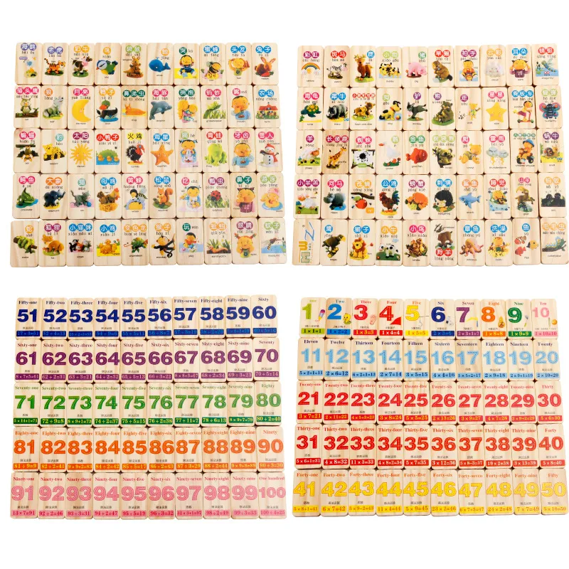 Blocos de madeira matemáticos com animais brinquedos educativos, promovem aprendizado e desenvolvimento de habilidades. — foto 2