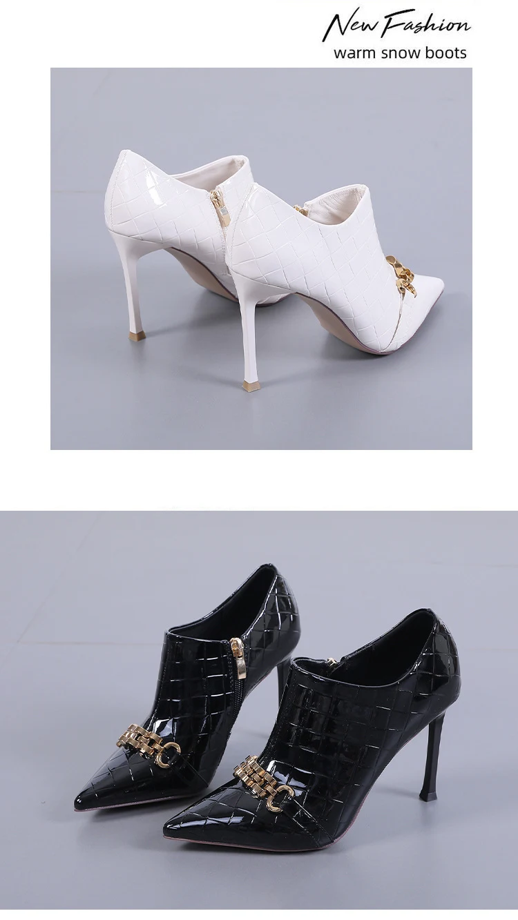 Title 14, Dames enkellaarsjes met puntneus, stilettohak e...