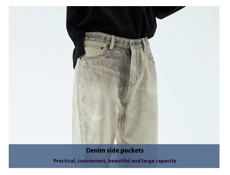 Title 8, Retro Jeans Straight Fashion Mop Trousers voor ...