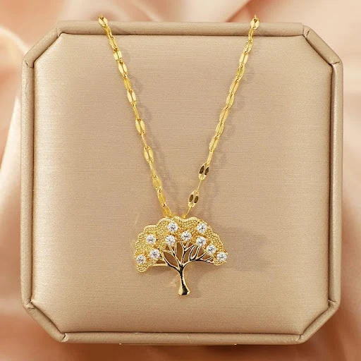 Title 3, Zircon Lucky Tree titanium stalen ketting voor ...