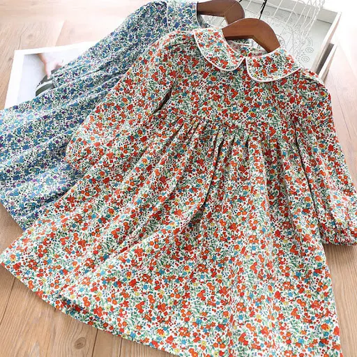 Title 1, Vestido floral princesa com gola colorida. Perf...
