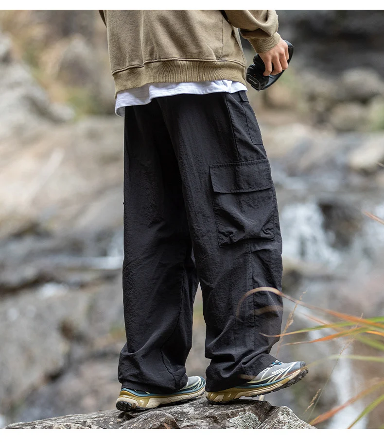 Spring New Multi-pocket Japanese Outdoor Loose Sports Casual Pants with Drawstring, perfect for outdoor activities and e — photo 6