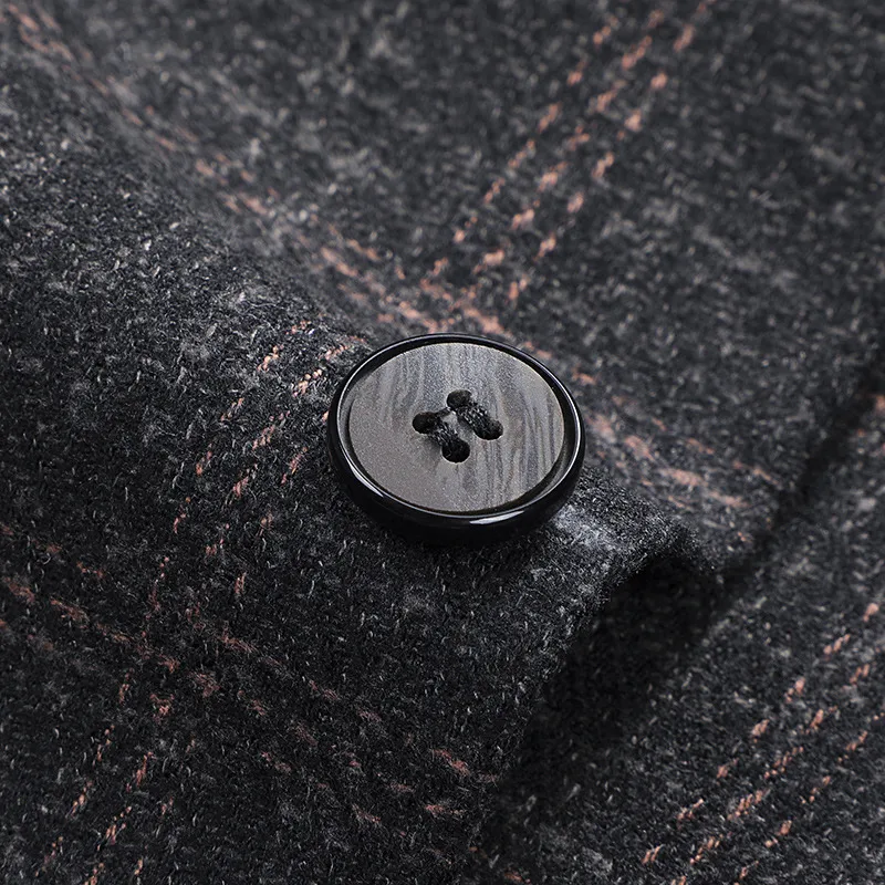 Title 1, Terno coreano slim xadrez pequeno para homem, c...