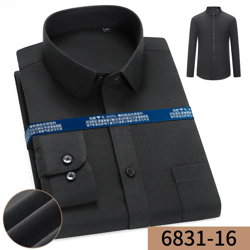 Title 14, Mens Business Loose Cashmere Long Sleeve Shirt...