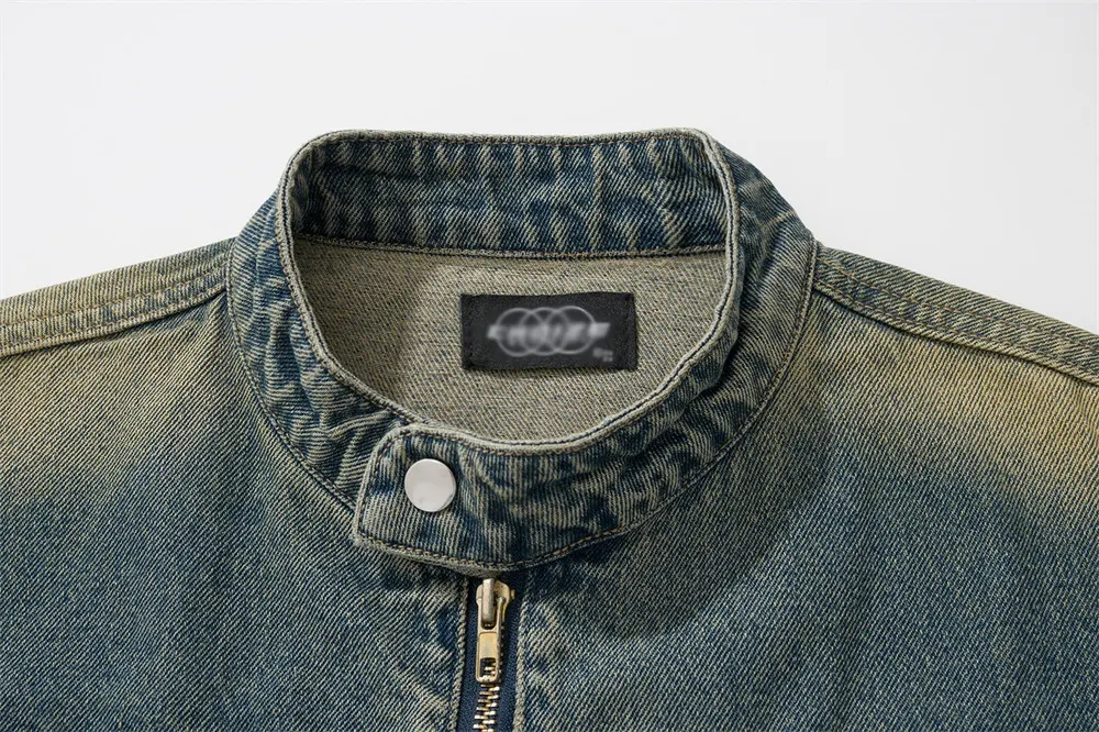 Jaqueta jeans American Workwear com costura, resistente e durável para trabalho pesado e estilo autêntico. — foto 3