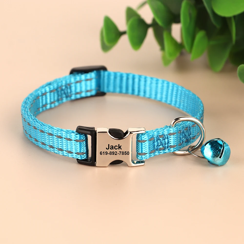 Title 16, Engraved Custom Cat Collar Reflective Kitten Pu...