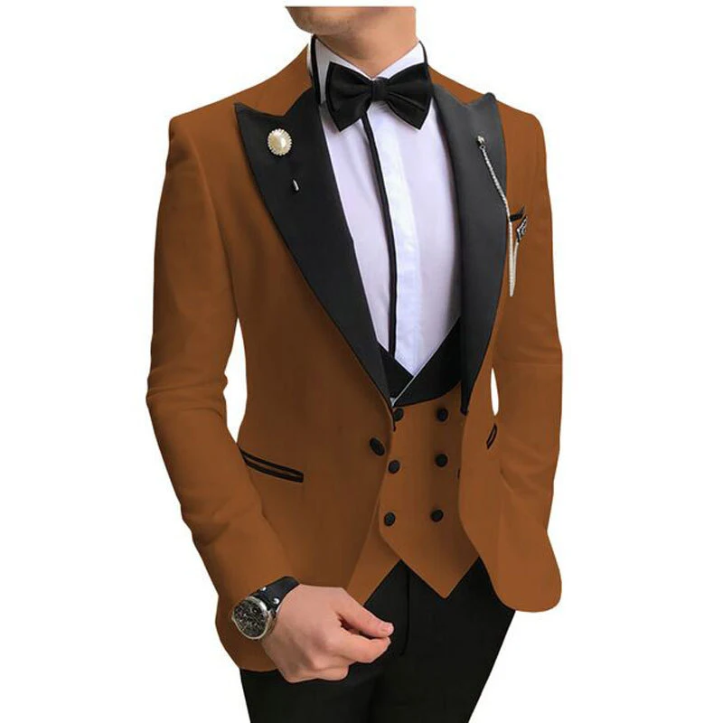 Title 2, Three-Piece Casual Suit for Groom Groomsmen Wed...