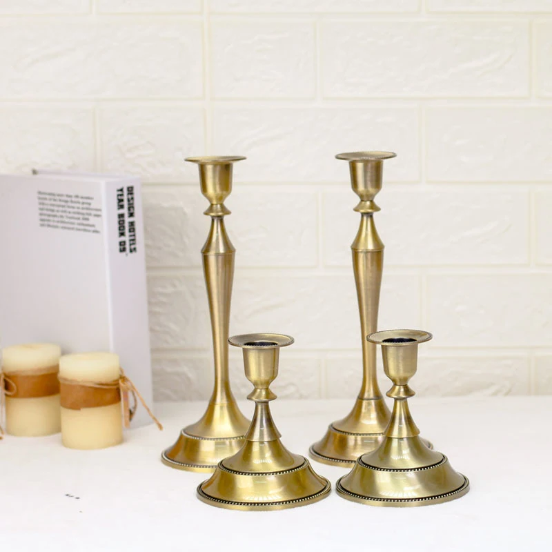 Title 4, Alloy Ornaments Simple European Candle Holder E...