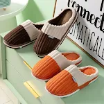 Chinelos de inverno unissex de veludo cotelê para casais Sapatos de quarto para mulheres e homens Conforto e aconchego em casa — foto 5