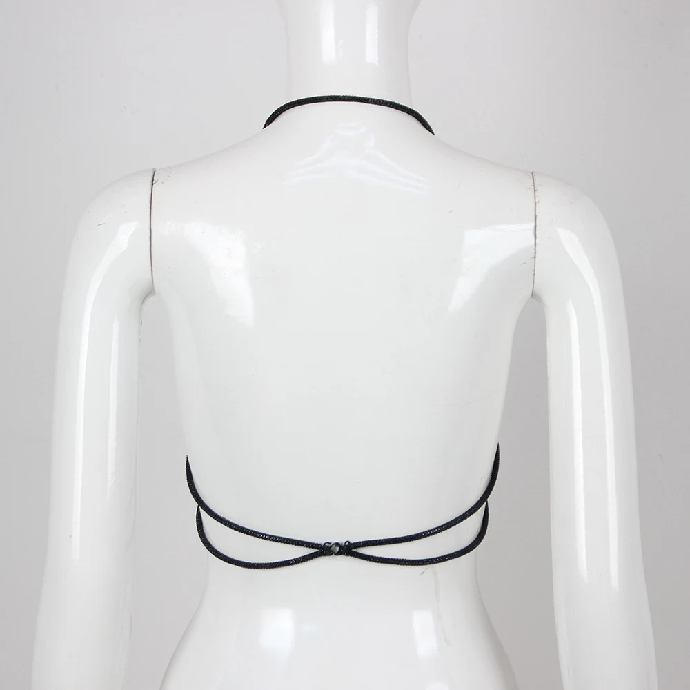 Casual diamanten ingebedde Niche Halter Spaghettibandjes Hot Girl Top — foto 5