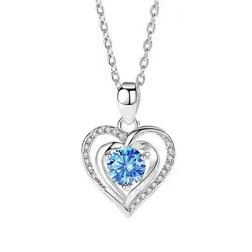 Title 2, Colar Ocean Heart Feminino Coreano Simples Temp...