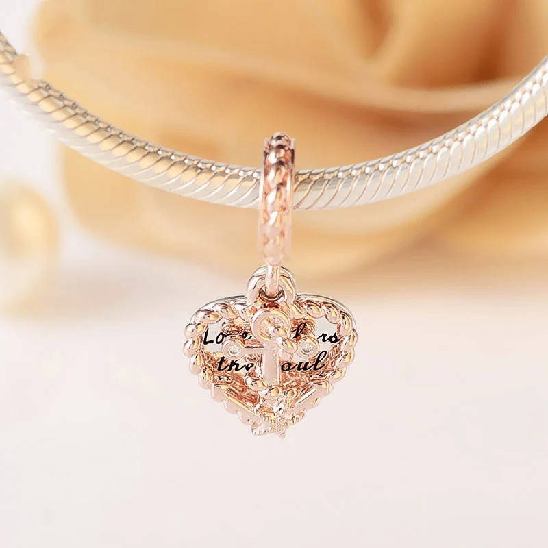 Pulseira âncora em forma de coração e amor verdadeiro — foto 2