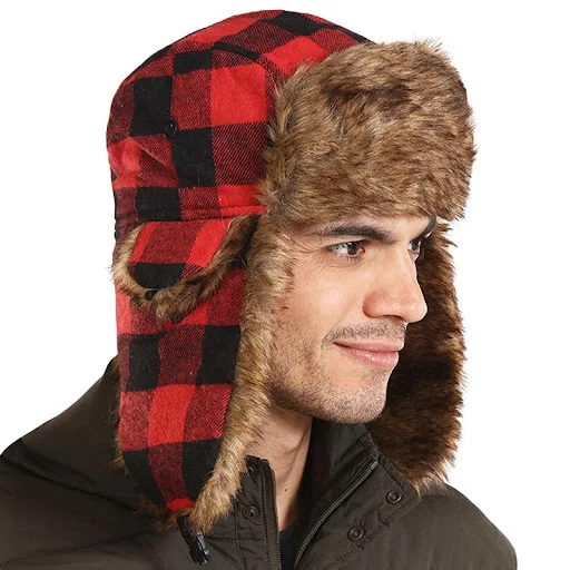 Title 4, Mens and Womens Plaid Lei Feng Hat Windproof ...