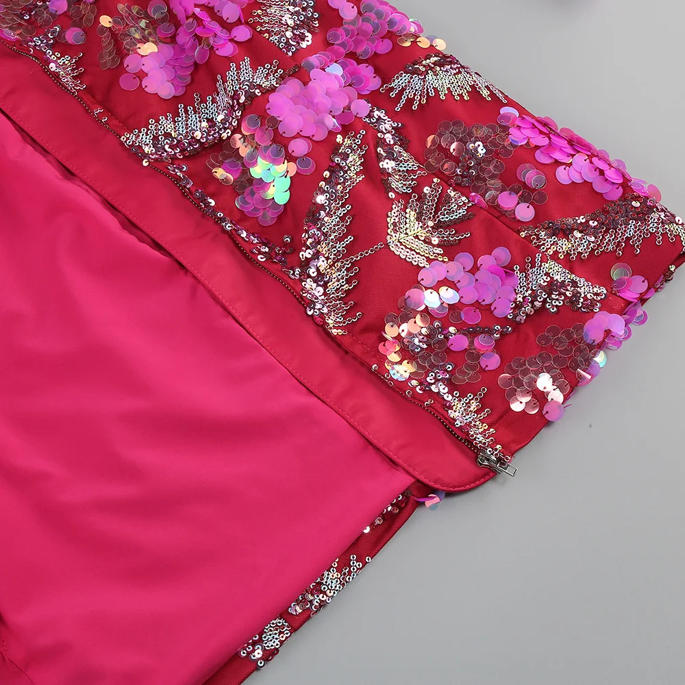 Sequined Backless Mid-length Suit Jacket. Make a statement with this glamorous jacket, perfect for parties and special o — photo 18