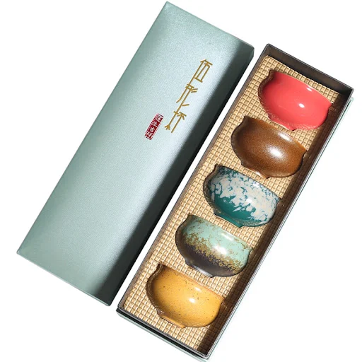 Title 3, Kiln Baked Five-shaped Cup Porcelain Kung Fu Te...