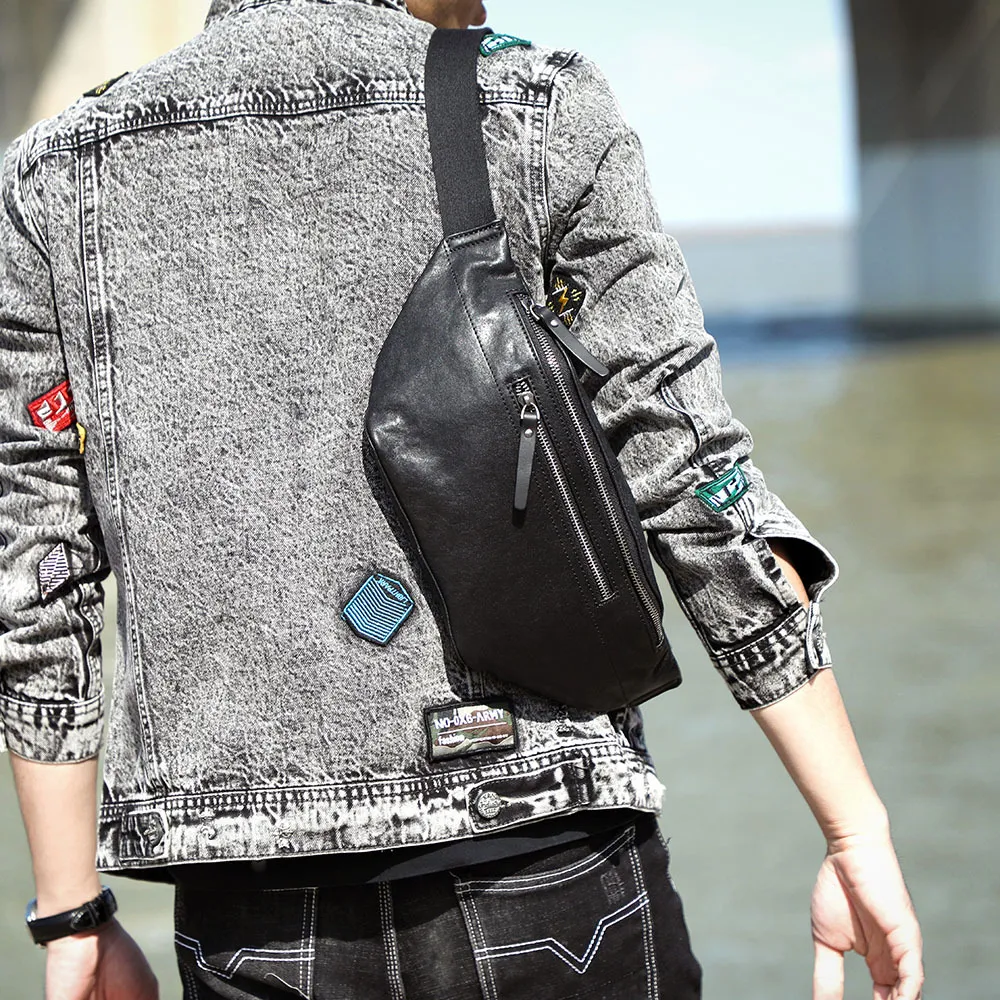 Bolsa Crossbody de Couro Casual Masculina, Estilo Moderno e Prático, Ideal para Uso Diário e Viagens, Design Transversal e Conforto. — foto 5