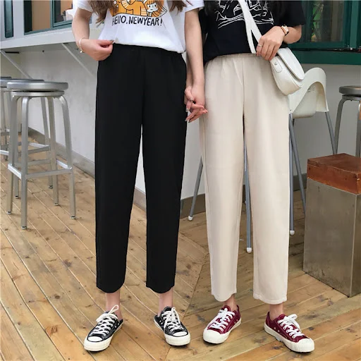 Title 2, Pantalones casuales de zanahoria para mujer cóm...
