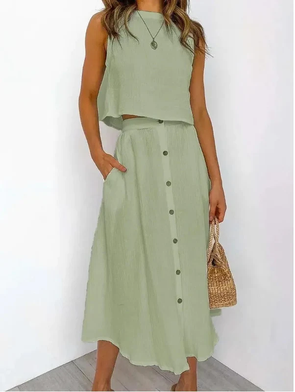Title 5, Traje de dos piezas con vestido de longitud med...