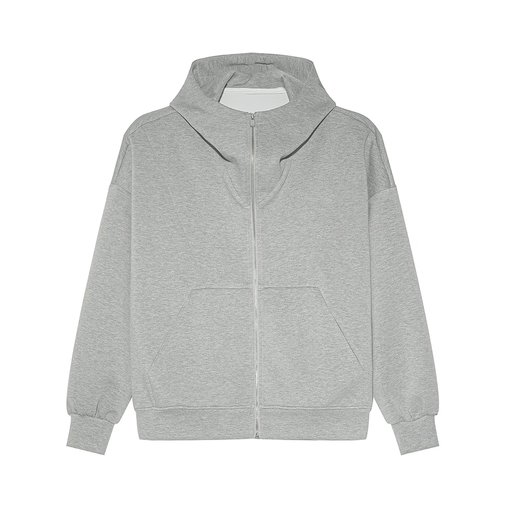 Title 5, Heren Hoodie Sweater in effen kleur met bijpass...
