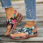 Herringbone Sandals Ethnic Style Embroidered Flower Back Buckle Wedge Comfortable and stylish footwear perfect for warm — photo 14