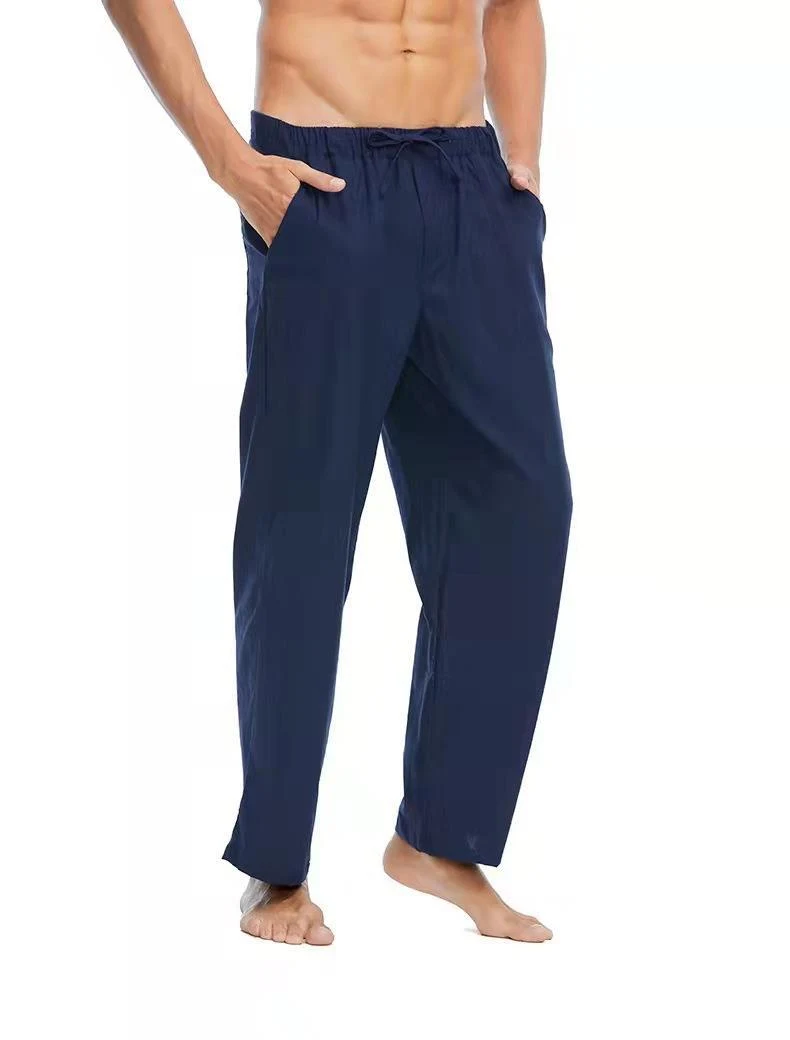 Leinen-Baumwollhose für Herren lässig Atmungsaktiv Bequem Sommerlich Perfekt für Freizeit und Urlaub Lockere Passform Stilvoller Look — foto 2